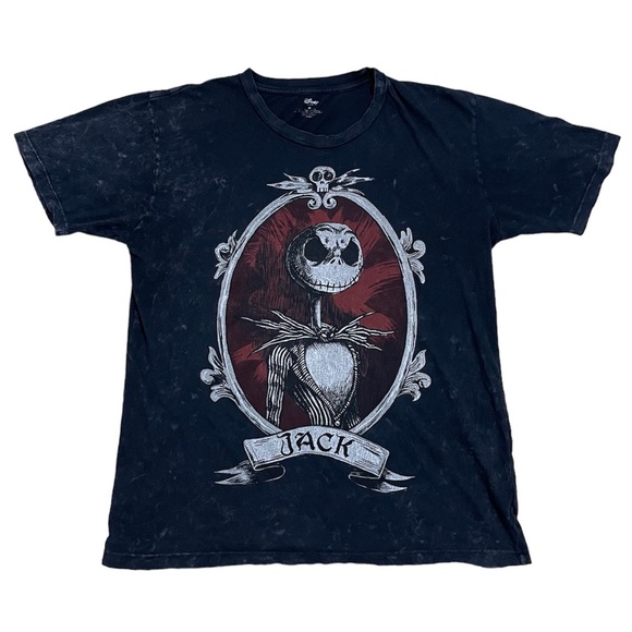 Disney Nightmare Before Christmas - Jack Graphic Tee Black Acid Wash Shirt Sz M - Picture 1 of 5
